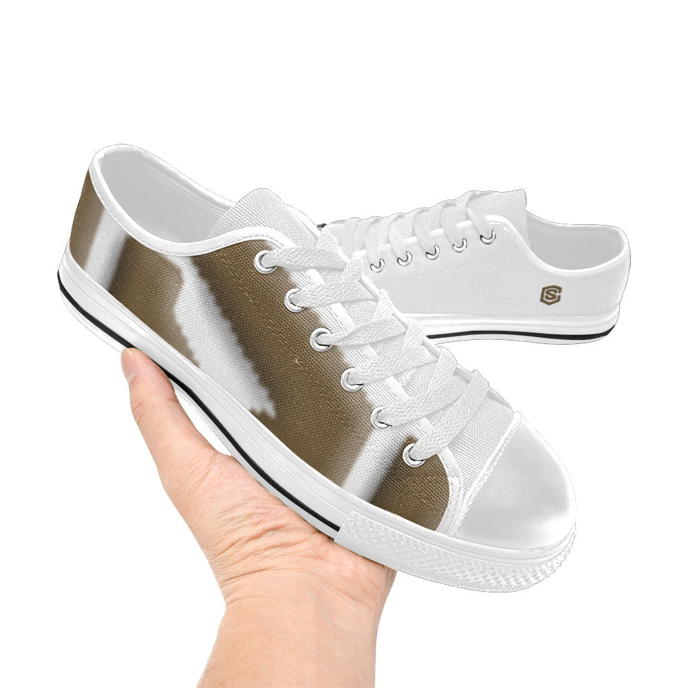 brown Logo Men's Classic Canvas Shoes (Model 018)