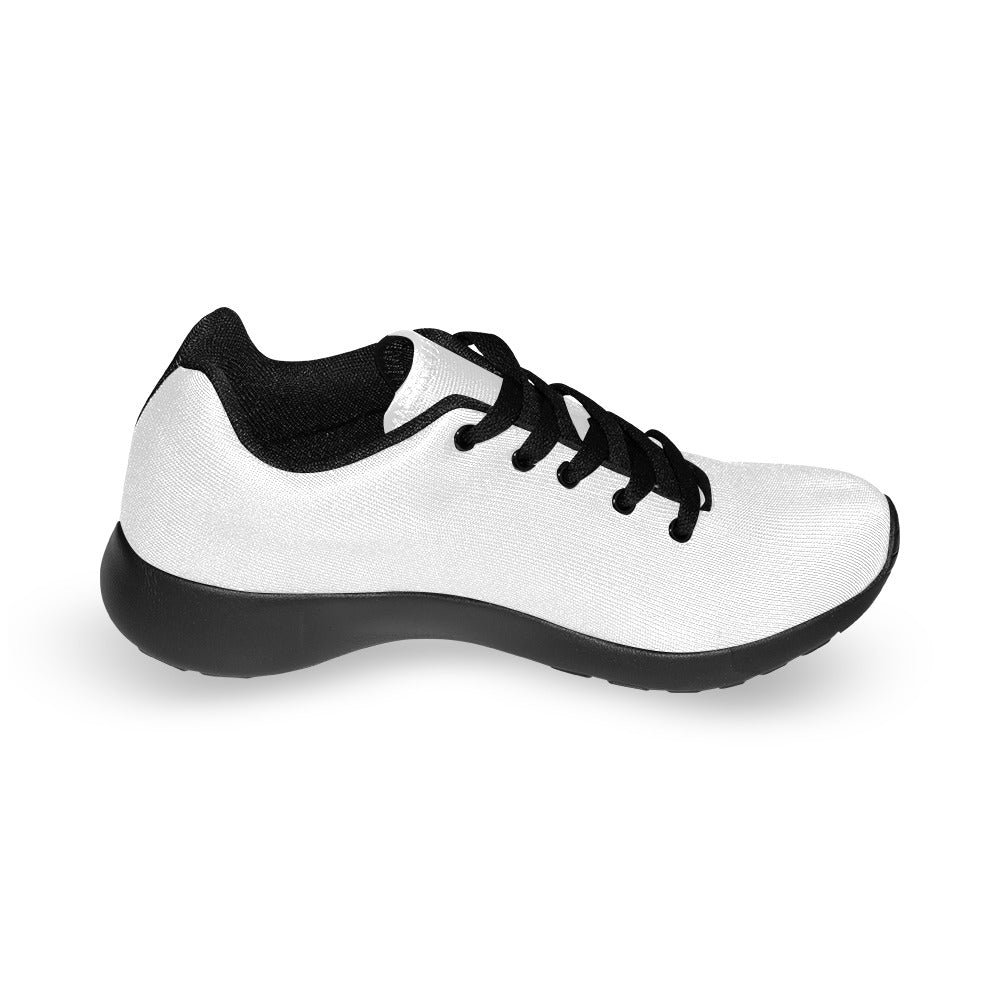 WHITE KID SNEAKER WITH YELLOW LOGO Kid's Sneakers (Little Kid / Big Kid) (Model020)