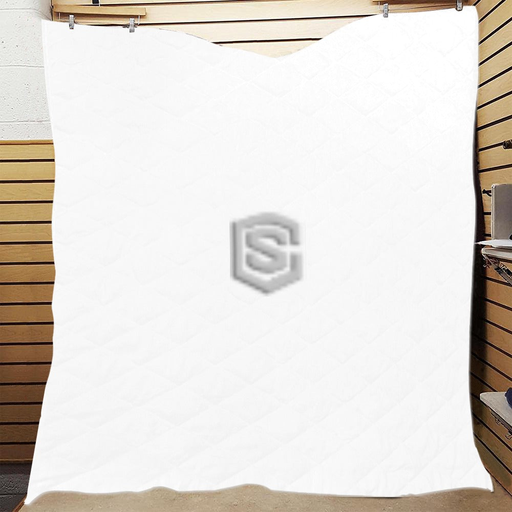 WHITE CUSTOM QUILT SILVER LOGO Custom Quilt 70" x 80"