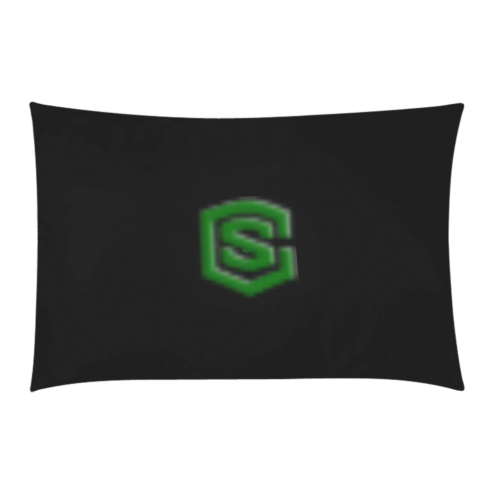 Black 3-Piece Bedding Set (1 Duvet Cover 86"x70"; 2 Pillowcases 20"x30")(One Side) wtih Green Logo 3-Piece Bedding Set (1 Duvet Cover 86"x70"; 2 Pillowcases 20"x30")(One Side)