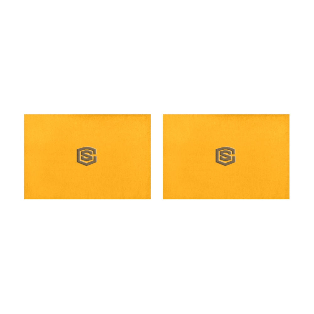 Orange Placemats 12" x 18" With Brown Logo Placemats 12" x 18" (Set of 2)