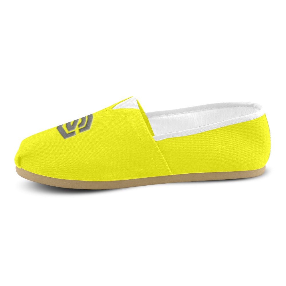 YELLOW Casual Canvas Women's WITH GRAY LOGO Casual Canvas Women's Shoes (Model 004) (Designs are mirrored)