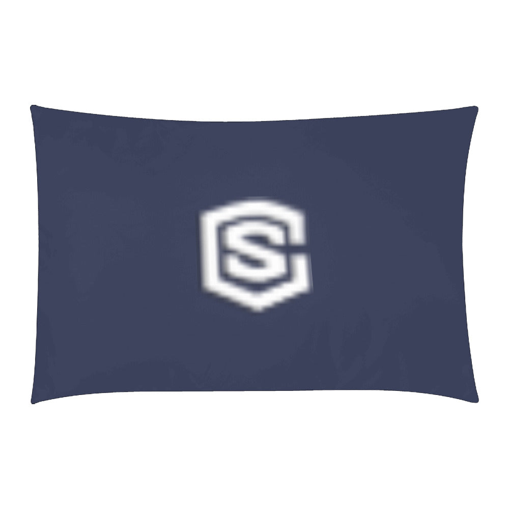 Blue Duvet Cover White Logo 3-Piece Bedding Set (1 Duvet Cover 86"x70"; 2 Pillowcases 20"x30")(One Side)