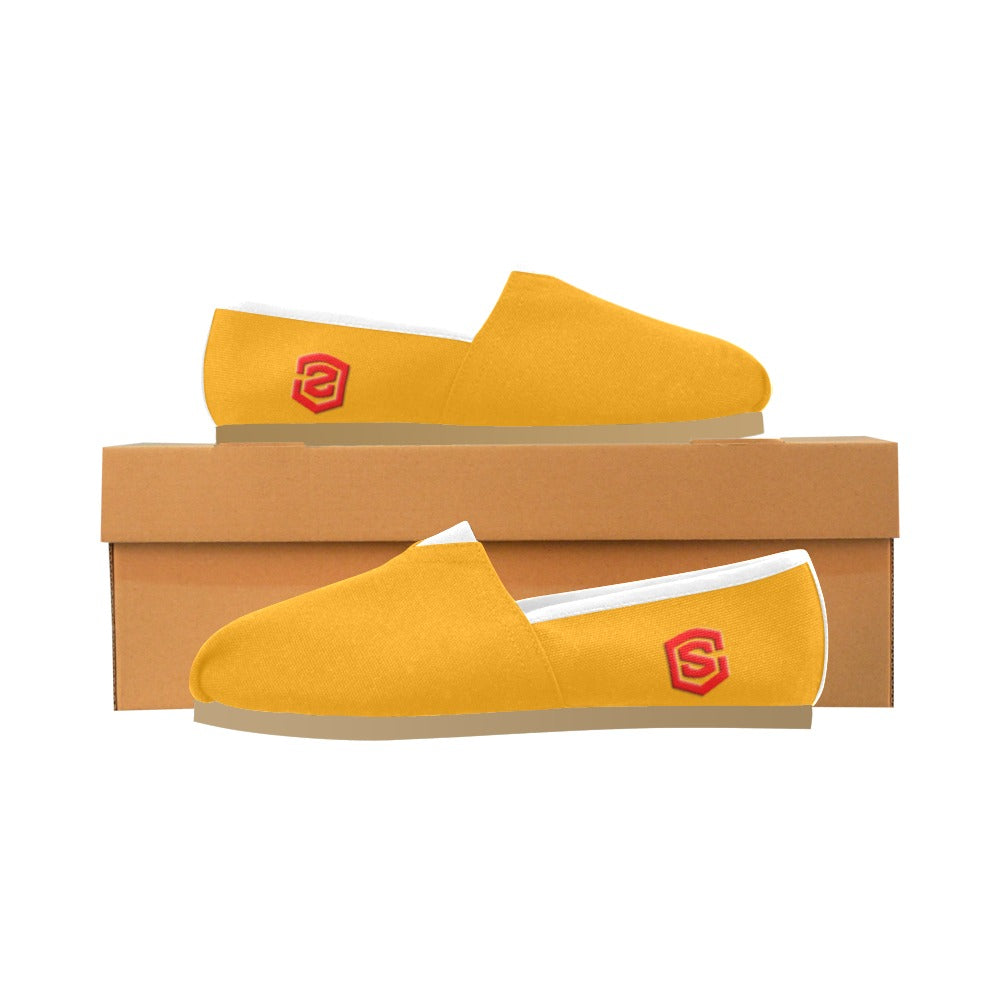 ORANGE casual shoes for women WITH RED LOGO Casual Canvas Women's Shoes (Model 004) (Designs are mirrored)