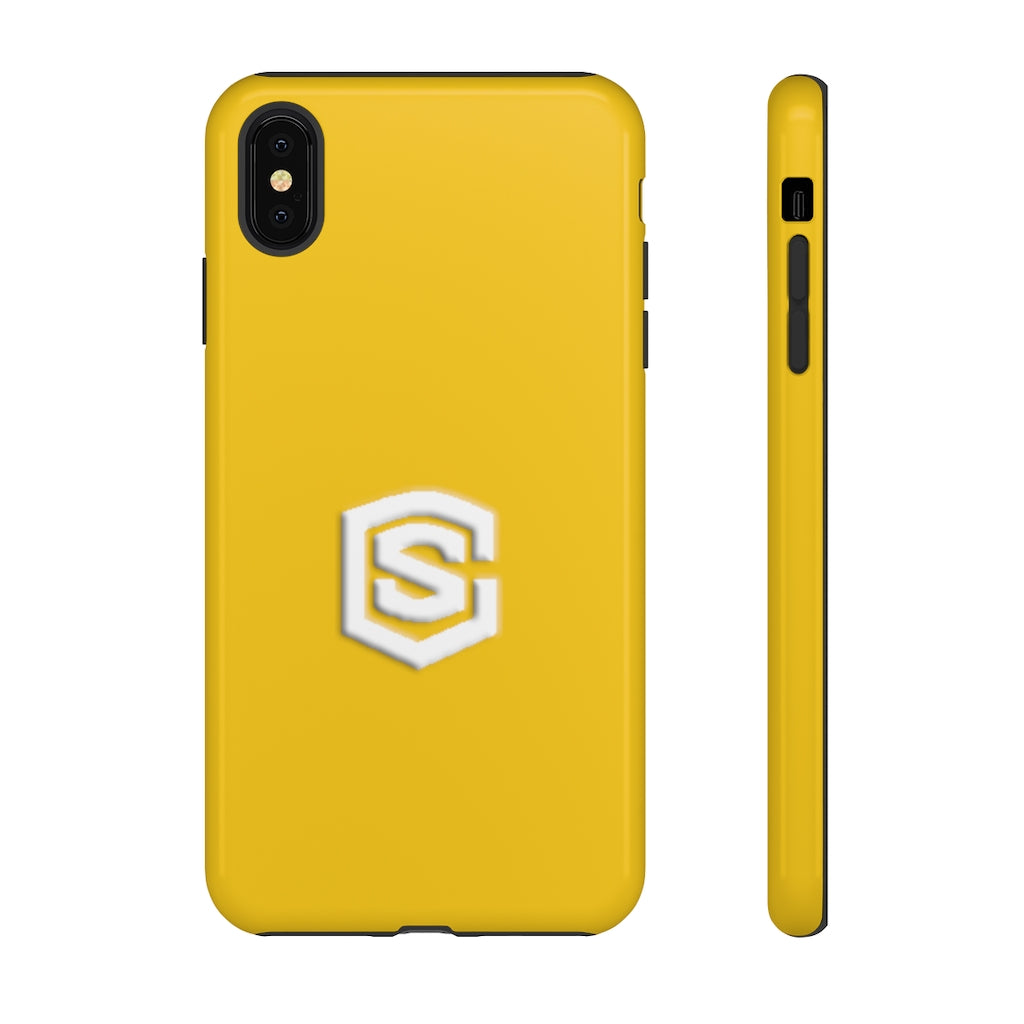 Yellow Tough Cases White Logo