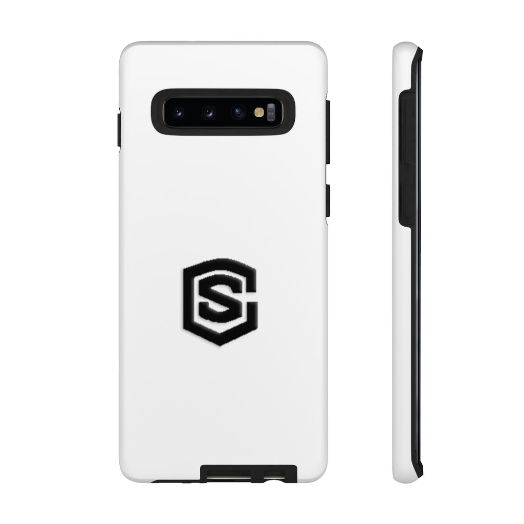 White Tough Cases Black Logo