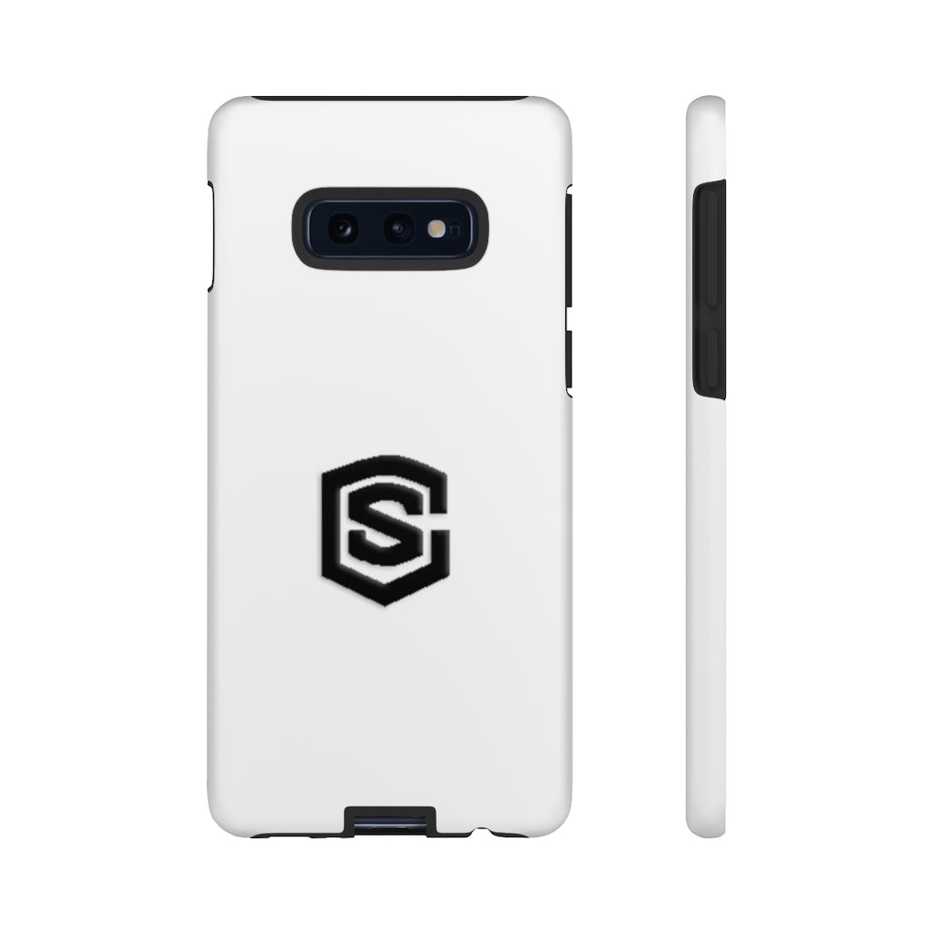 White Tough Cases Black Logo