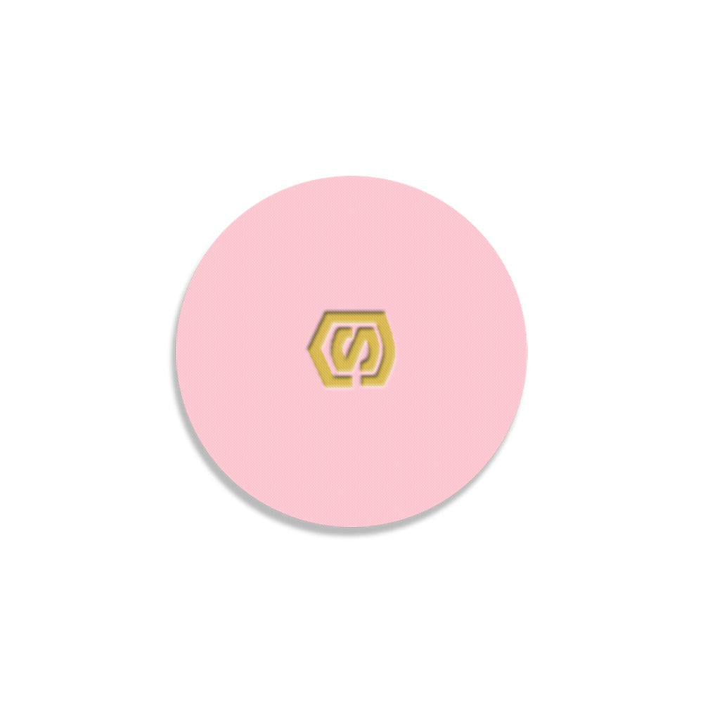 Pink Round Coaster with Gold Logo Round Coaster