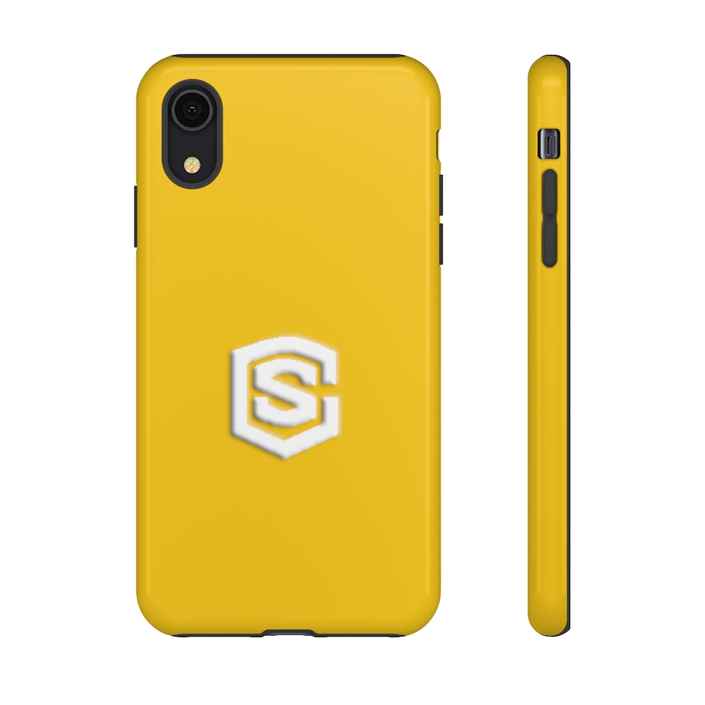 Yellow Tough Cases White Logo