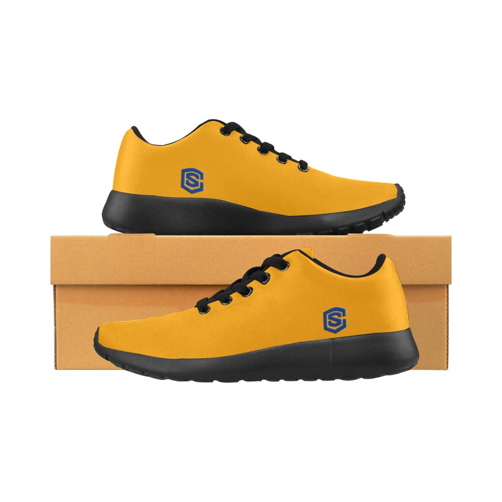 ORANGE KID SNEAKER WITH BLUE LOGO Kid's Sneakers (Little Kid / Big Kid) (Model020)