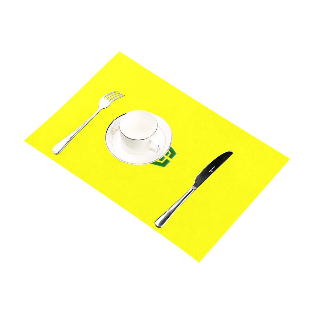 Yellow Placemats 12" x 18" With Green Logo Placemats 12" x 18" (Set of 2)