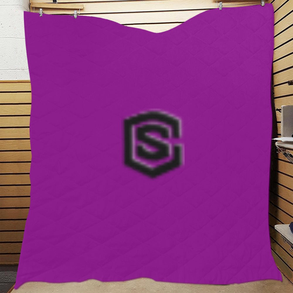 Purple Quilt with Black Logo Custom Quilt 70" x 80"