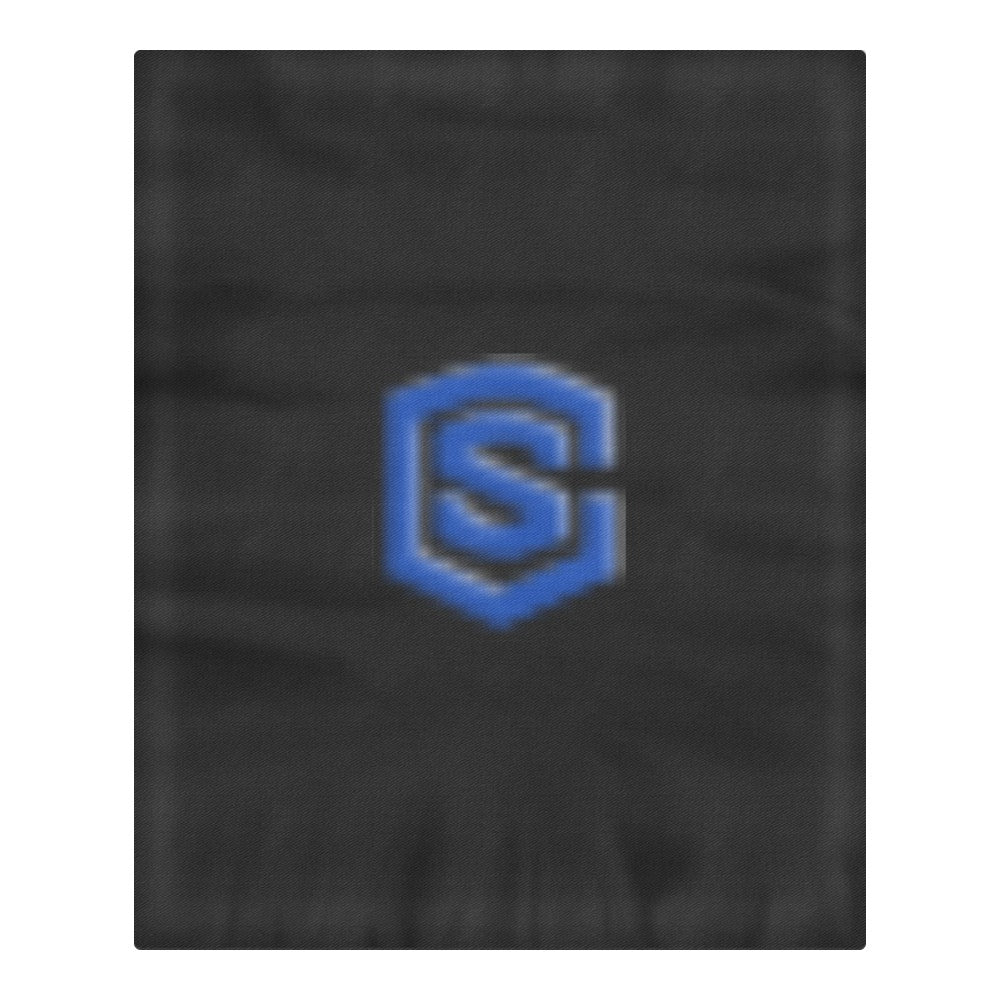 Black 3-Piece Bedding Set (1 Duvet Cover 86"x70"; 2 Pillowcases 20"x30")(One Side) wtih Blue Logo 3-Piece Bedding Set (1 Duvet Cover 86"x70"; 2 Pillowcases 20"x30")(One Side)