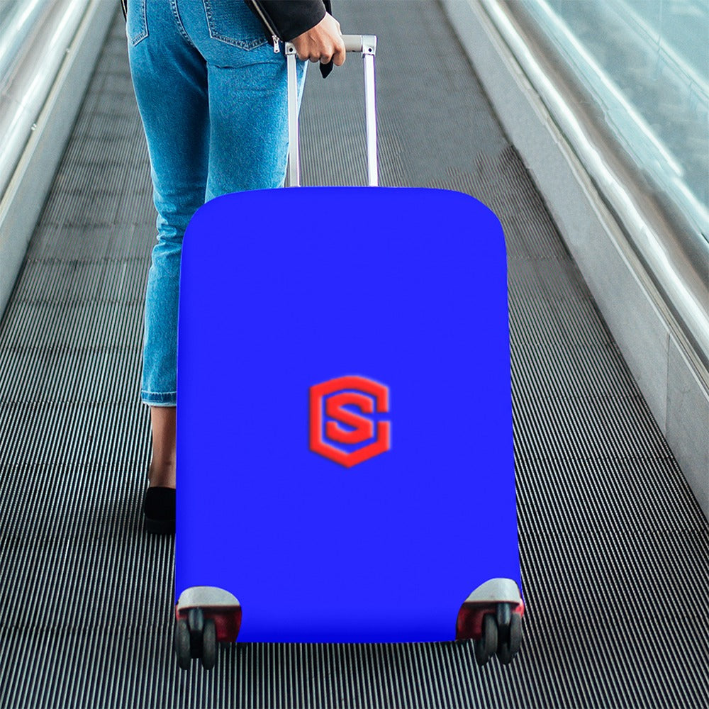 BLUE LUGGAGE COVER WITH RED LOGO Luggage Cover (Large Size) (26"-28")