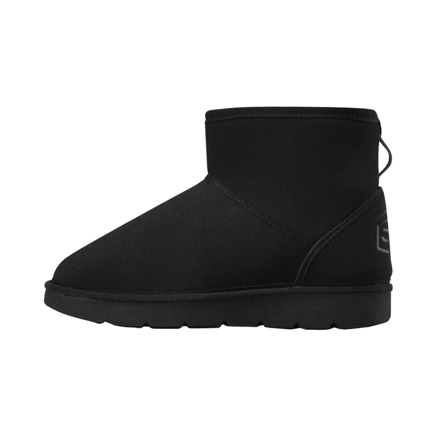 BLACK Low Top Men's Snow Boots WITH BLACK LOGO Low Top Men's Snow Boots (Model 049)