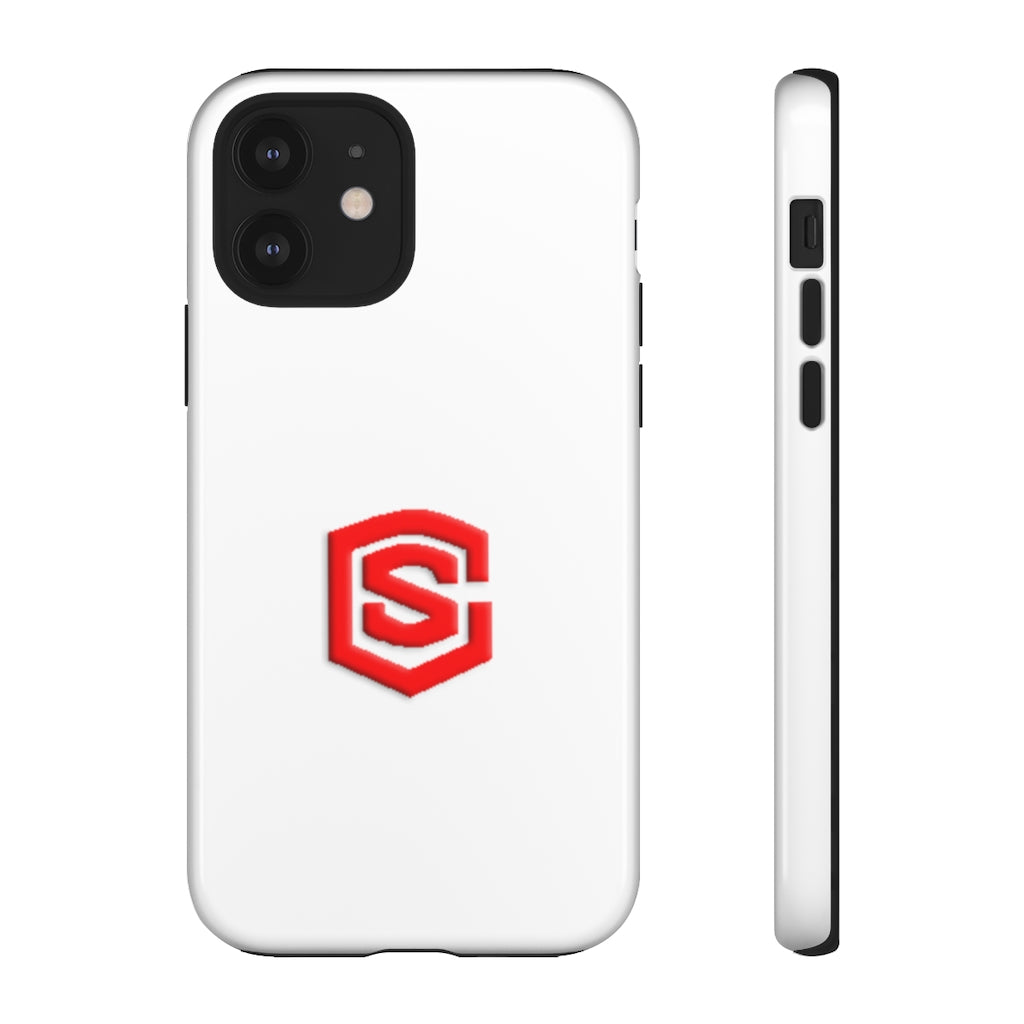 White Tough Cases Red Logo