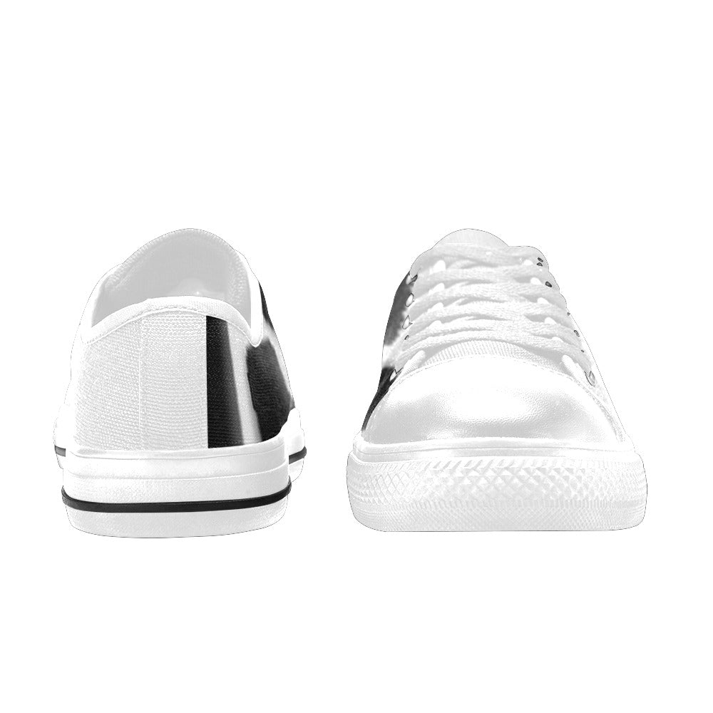 Black Logo Men's Classic Canvas Shoes (Model 018)