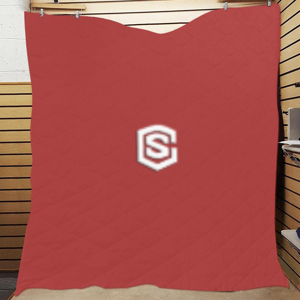 BROWN CISTOM QUILT WHITE LOGO Custom Quilt 70" x 80"