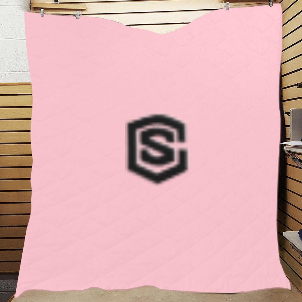 Pink Quilt with Black Logo Custom Quilt 70" x 80"