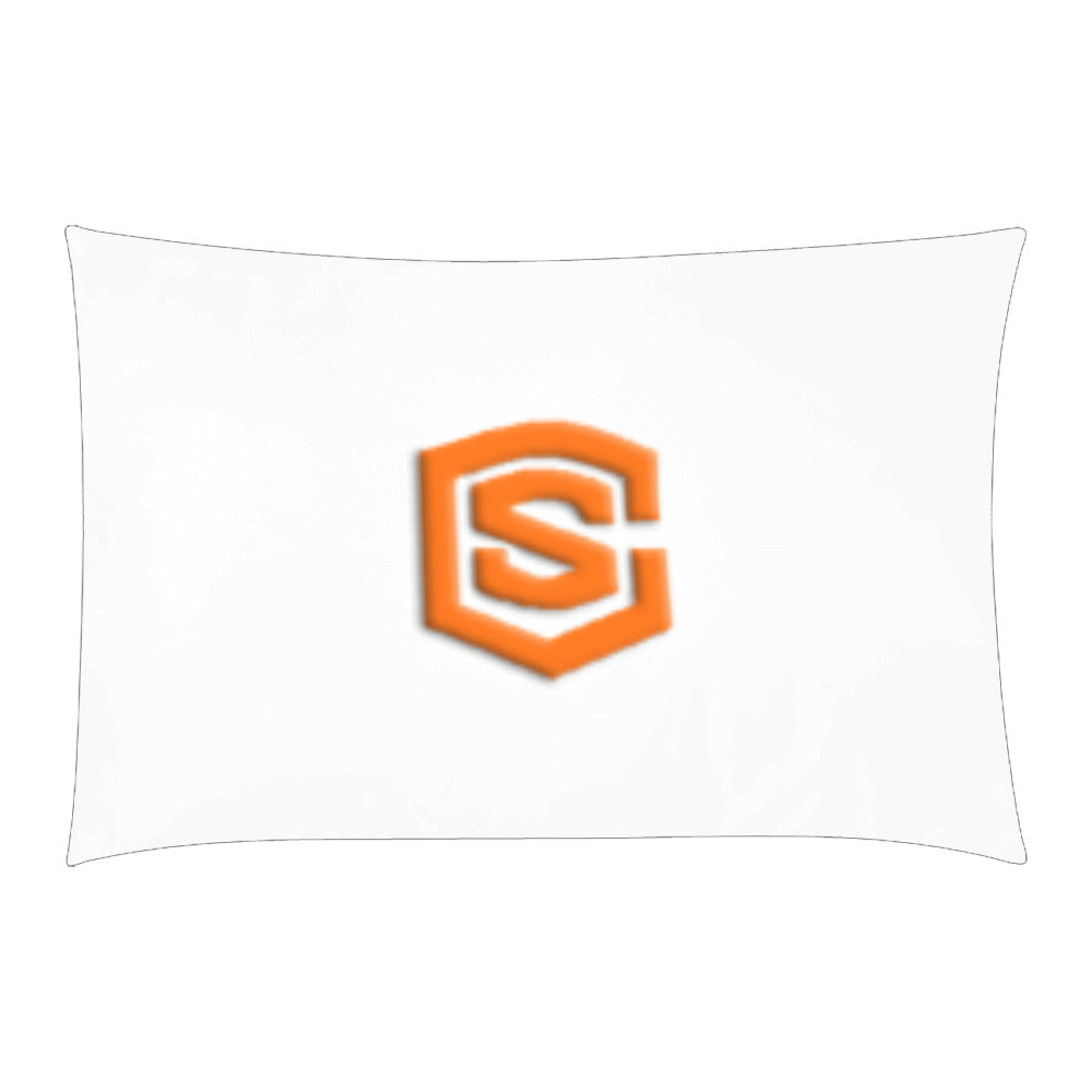 White Duvet Cover Orange Logo 3-Piece Bedding Set (1 Duvet Cover 86"x70"; 2 Pillowcases 20"x30")(One Side)