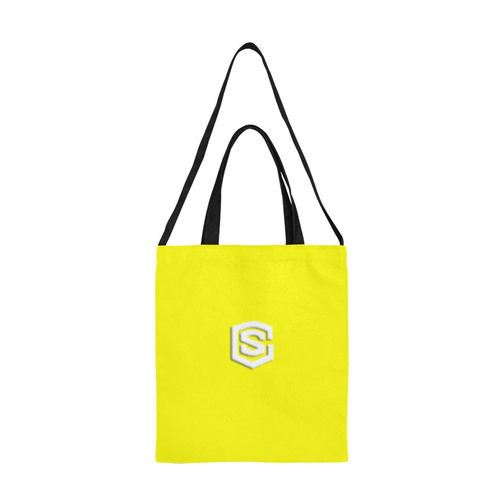 Yellow All Over Print Canvas Tote Bag With White Logo All Over Print Canvas Tote Bag(Model1698)(Medium)