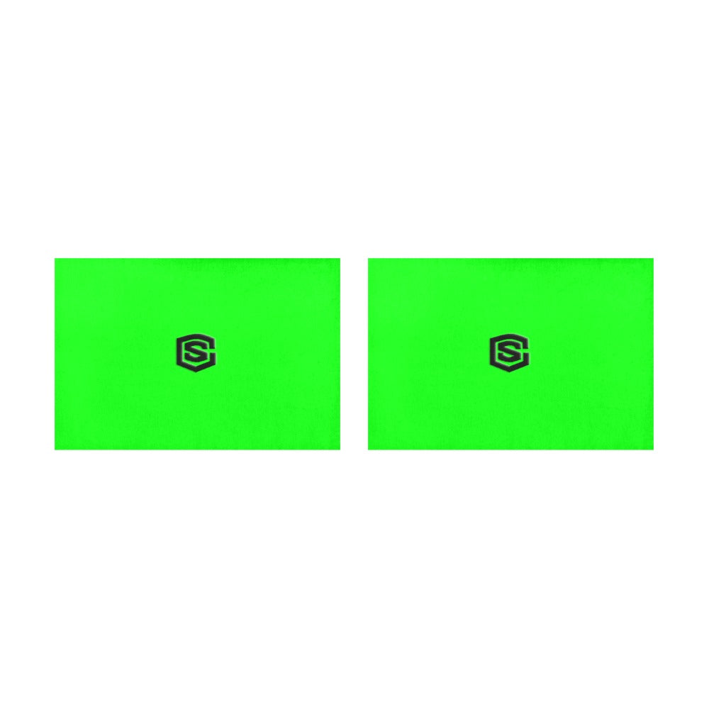 Green Placemats 12" x 18" With Black Logo Placemats 12" x 18" (Set of 2)