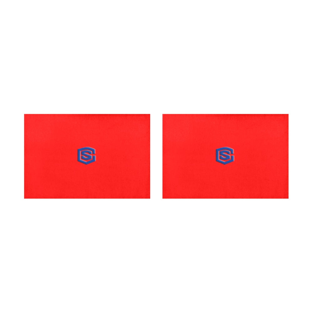 Red Placemats 12" x 18" With Blue Logo Placemats 12" x 18" (Set of 2)