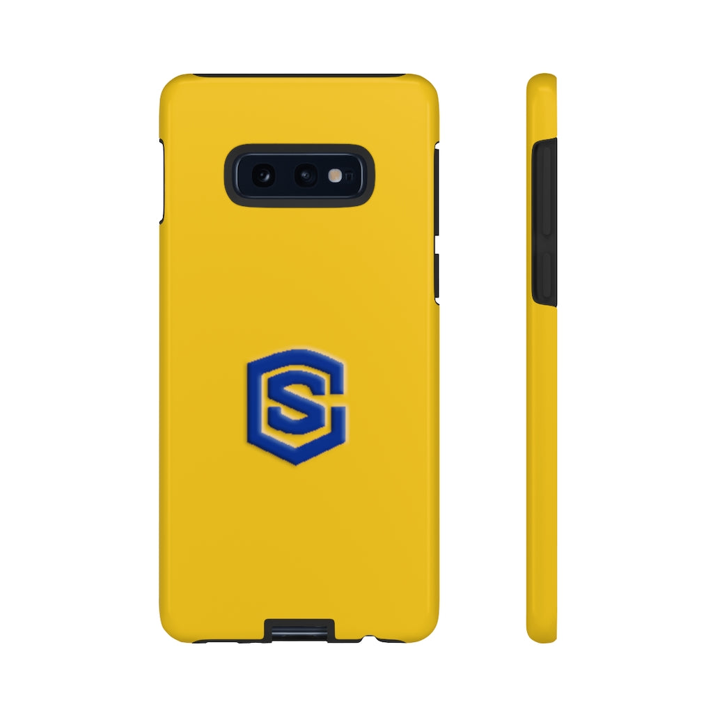 Yellow Tough Cases Blue Logo