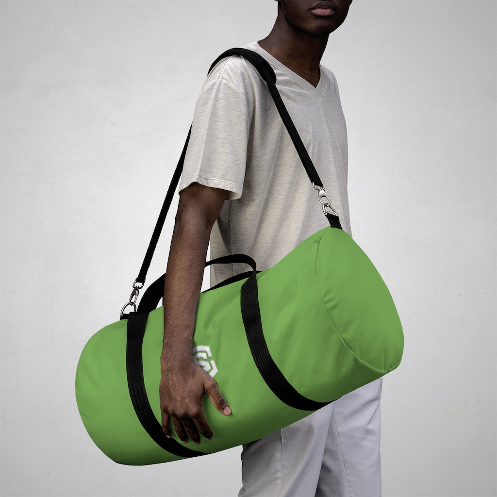 Green Duffel Bag White Logo