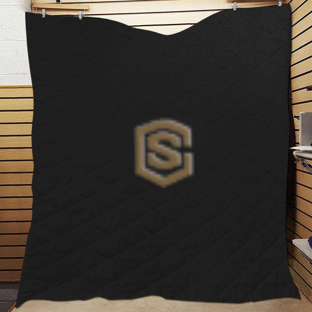 Black Custom Quilt with Brown Logo Custom Quilt  70" x 80"