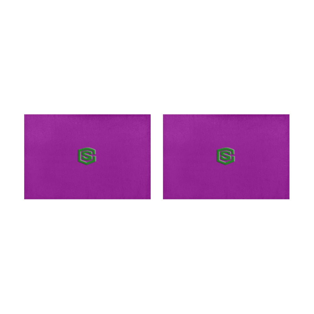 Purple Placemats 12" x 18" With Green Logo Placemats 12" x 18" (Set of 2)
