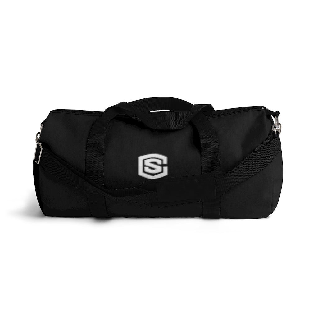 Black Duffel Bag White Logo