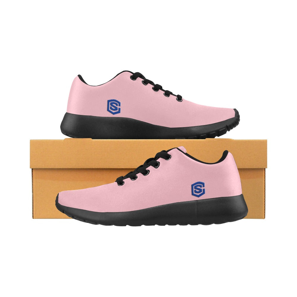PINK KID SNEAKER WITH BLUE LOGO Kid's Sneakers (Little Kid / Big Kid) (Model020)