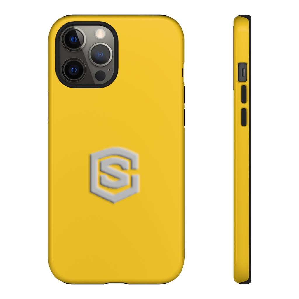 Yellow Tough Cases Silver Logo
