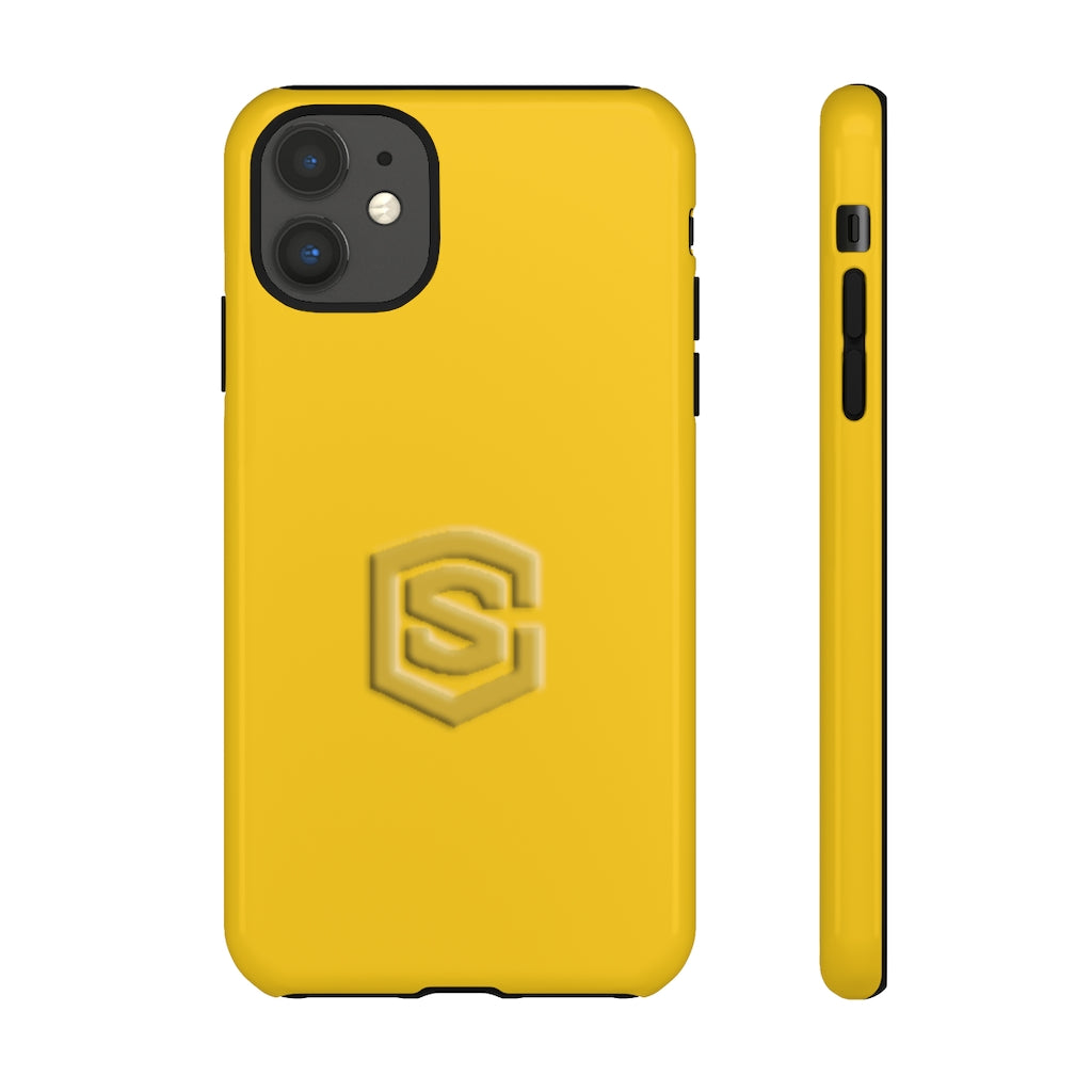 Yellow Tough Cases Gold Logo