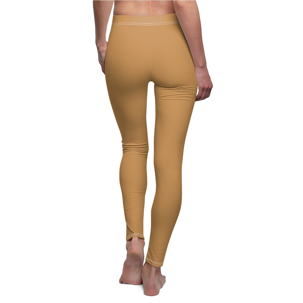Brown Women's Cut & Sew Casual Leggings White logo