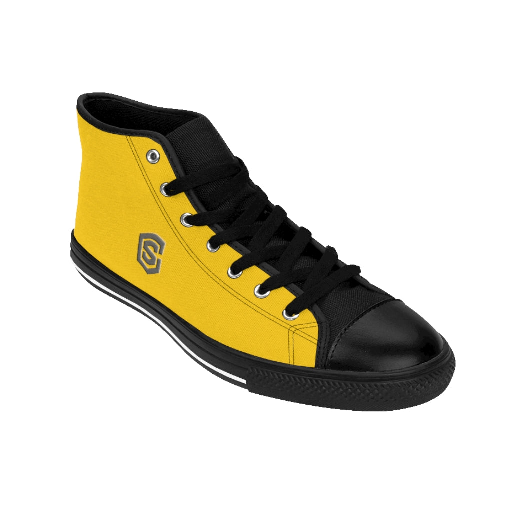 yellow Men's High-top Sneakers Silver logo
