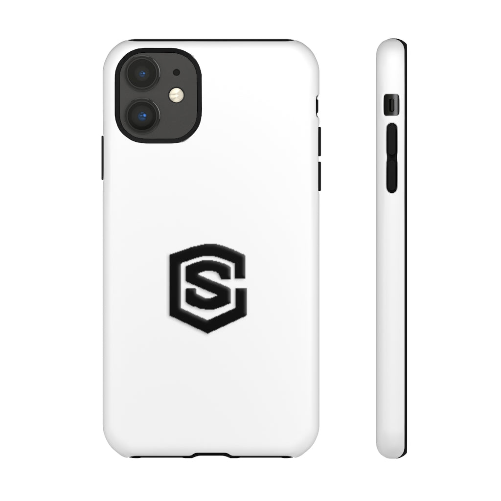White Tough Cases Black Logo