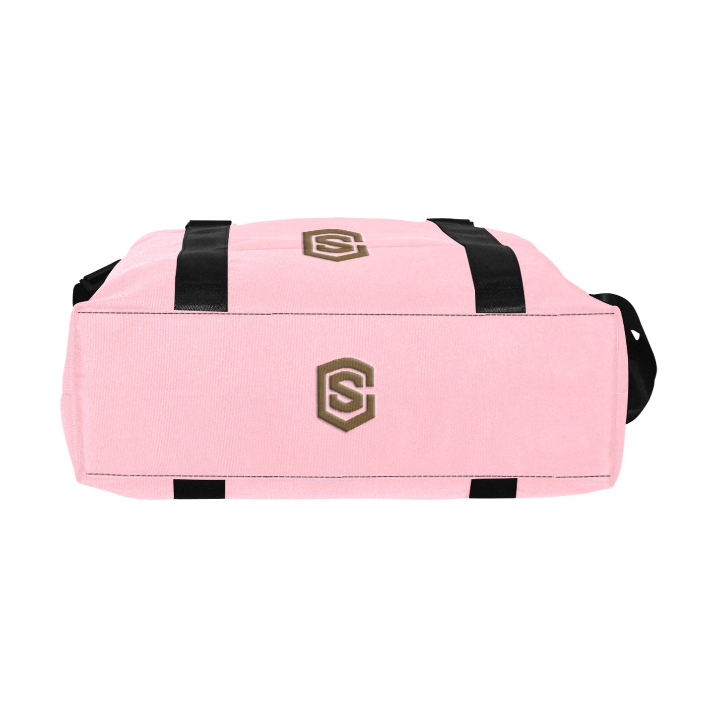 Pink Large Capacity Duffle Bag With Brown Logo Large Capacity Duffle Bag(Model1715)
