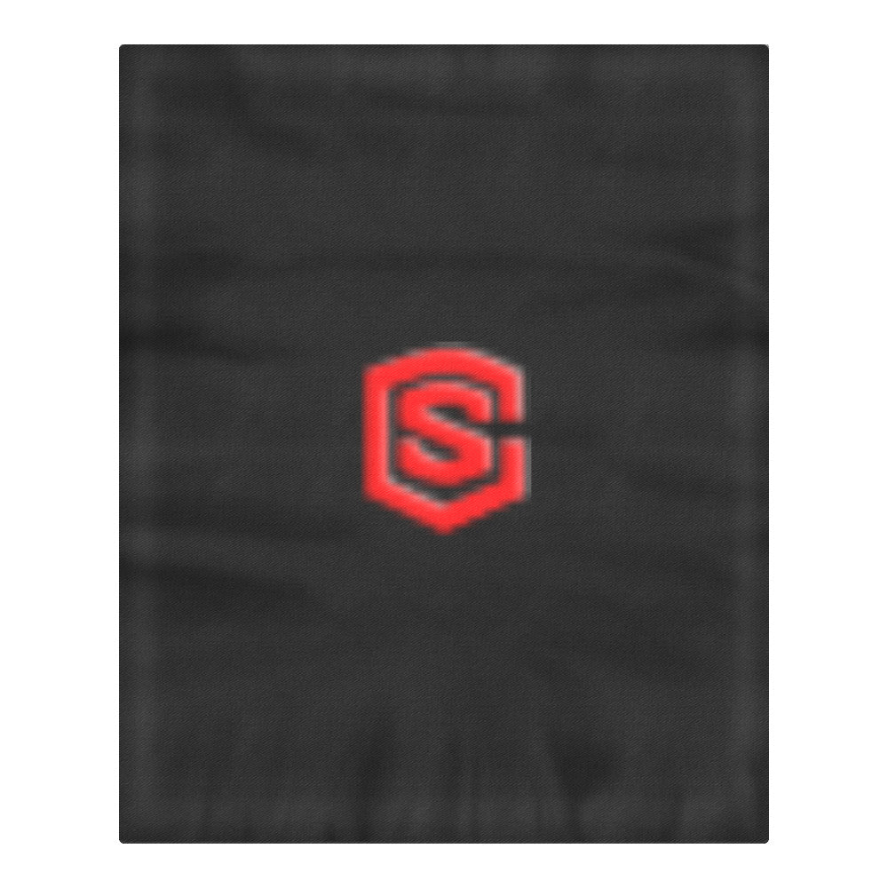 Black Duvet Cover Red Logo 3-Piece Bedding Set (1 Duvet Cover 86"x70"; 2 Pillowcases 20"x30")(One Side)