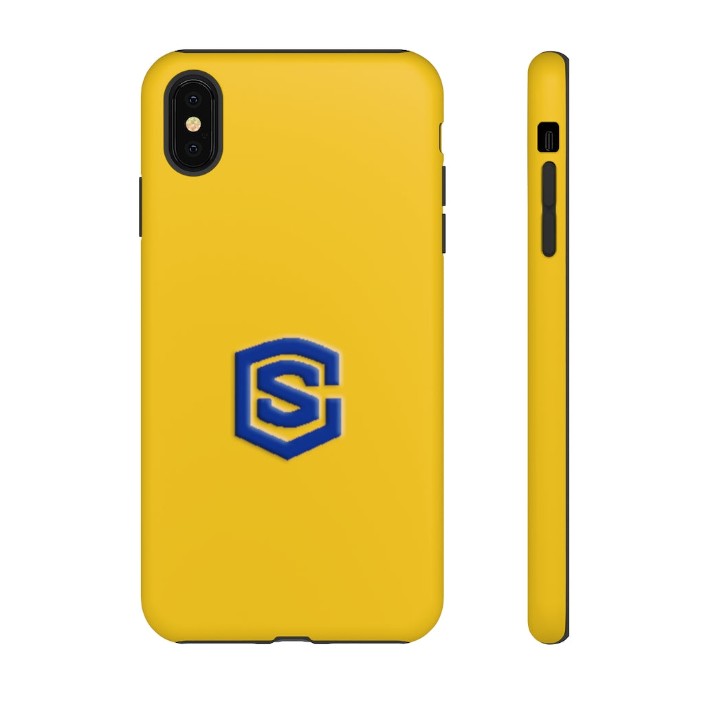 Yellow Tough Cases Blue Logo