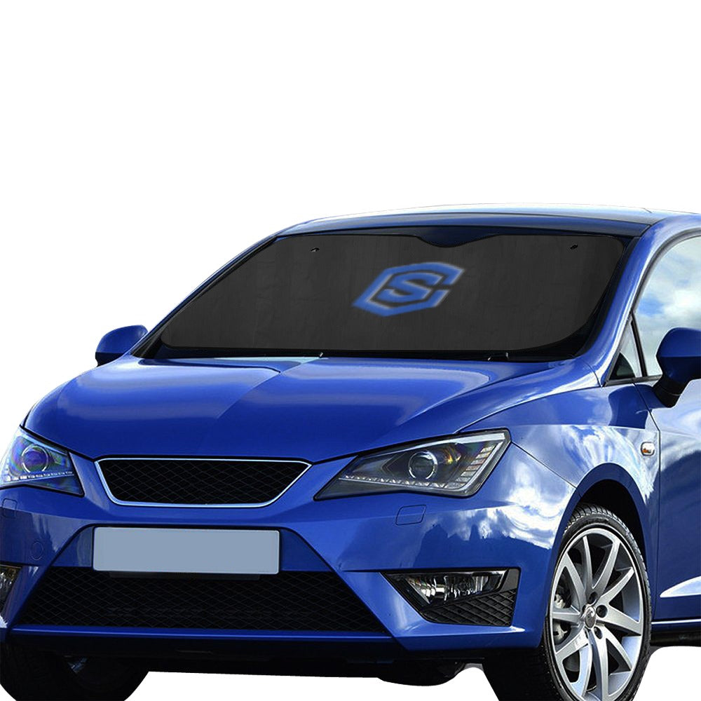 BLACK AUTO SUN SHADE WITH BLUE LOGO Auto Sun Shade 55" x 29.53"