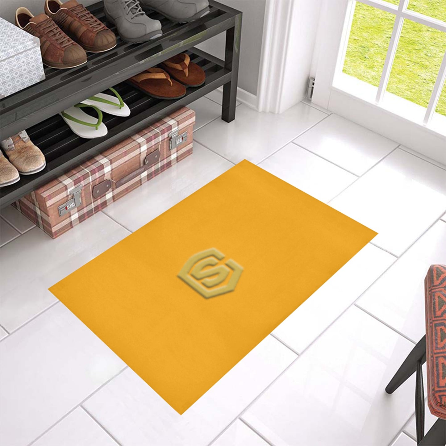 Orange Doormat 24" x 16" (Sponge Material) with Gold Logo Doormat 24" x 16" (Sponge Material)