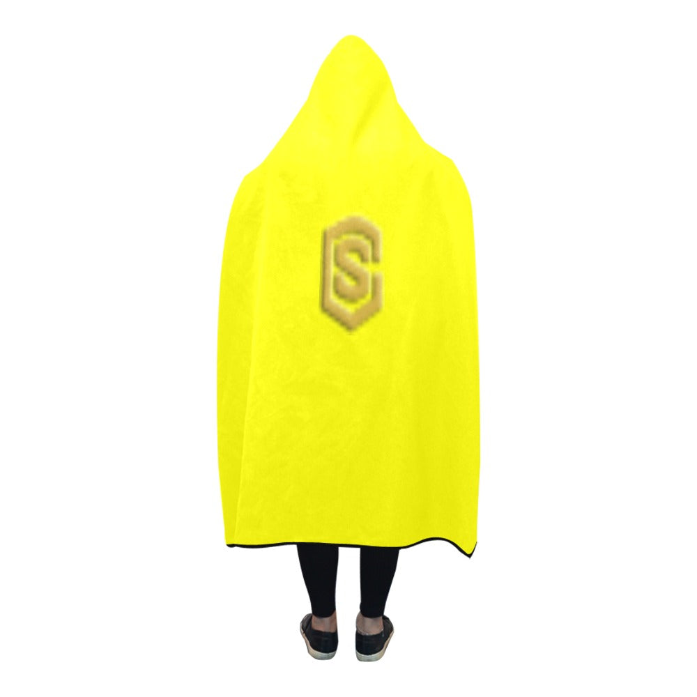 Yellow Hooded Blanket 80"x56" with White Logo Hooded Blanket 80"x56"