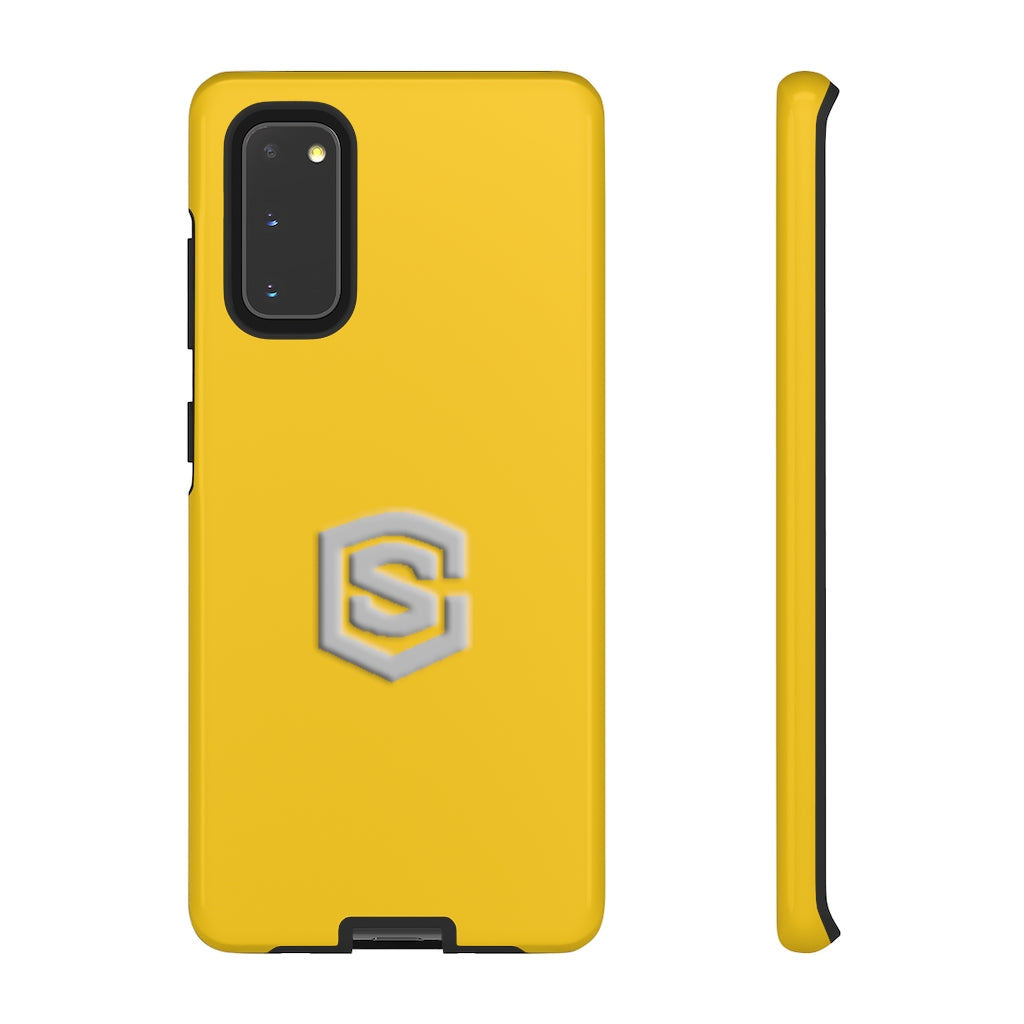 Yellow Tough Cases Silver Logo
