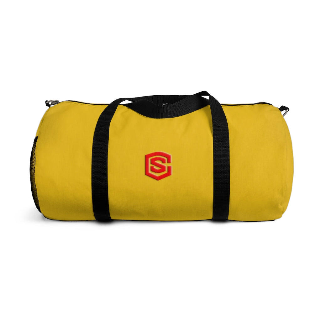 Yellow Duffel Bag Red Logo