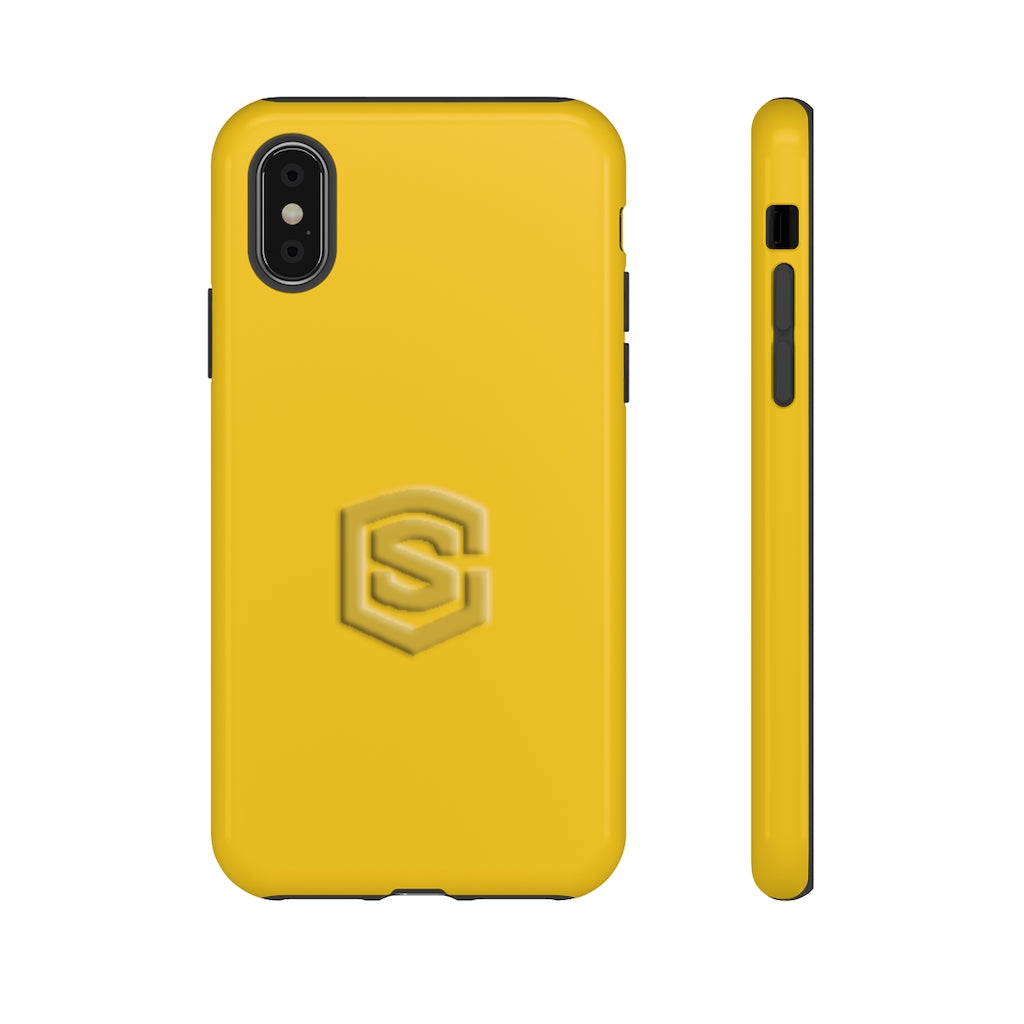 Yellow Tough Cases Gold Logo