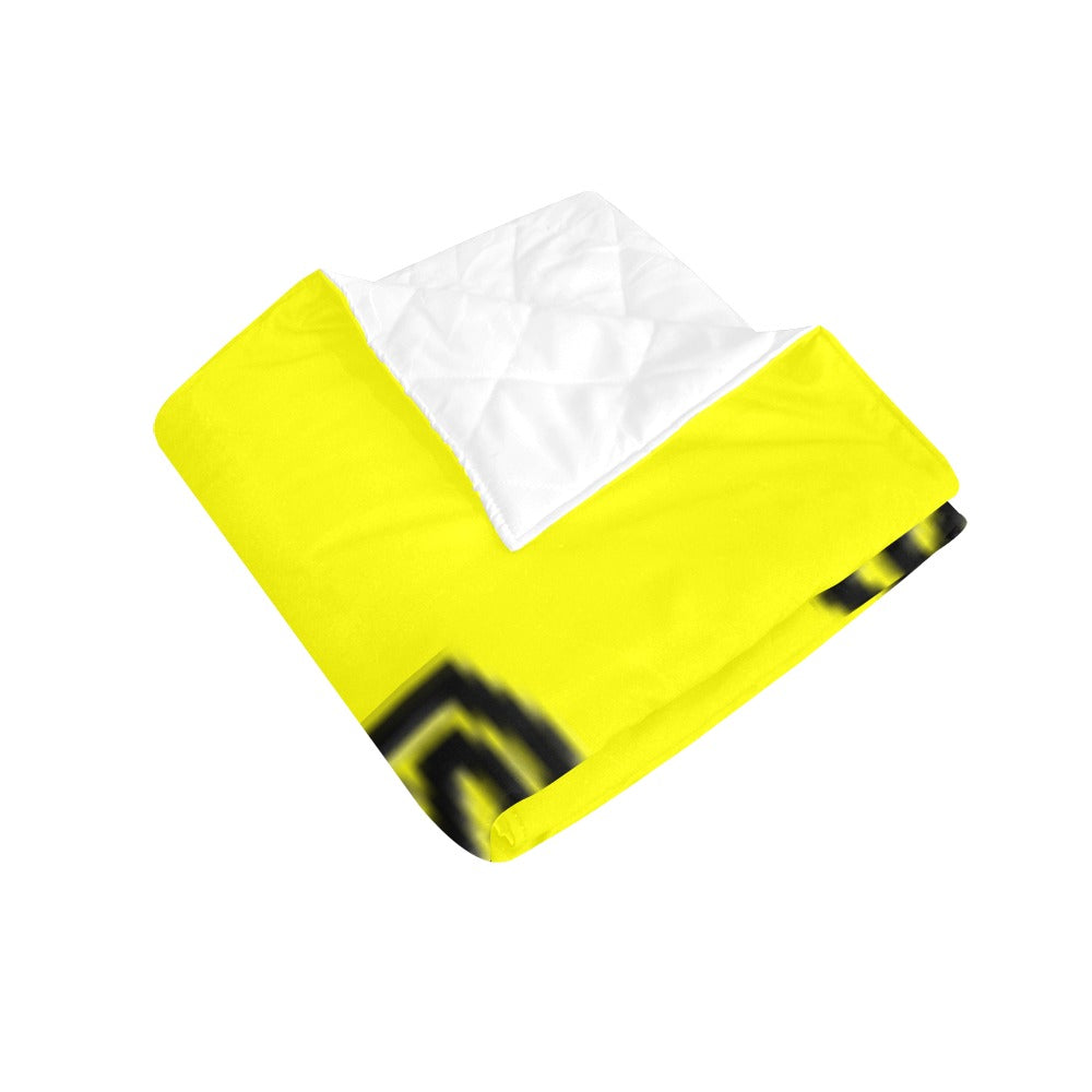 Yellow Quilt with Black Logo Custom Quilt 70" x 80"