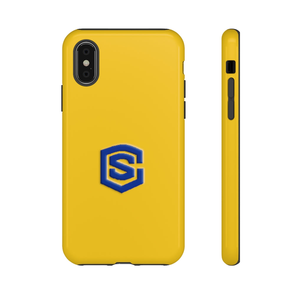Yellow Tough Cases Blue Logo