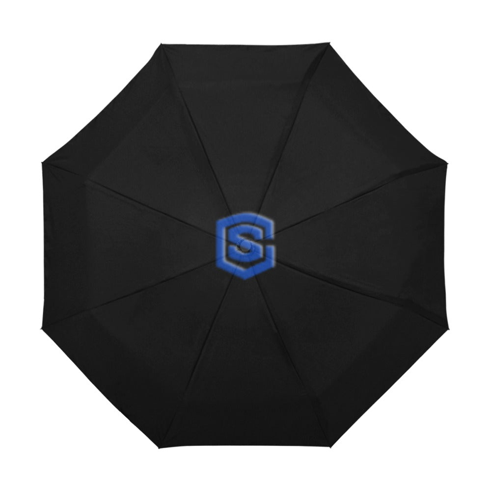 Black Anti-UV Automatic Umbrella With Blue Logo Anti-UV Automatic Umbrella(Outside Printing)(Model U09)